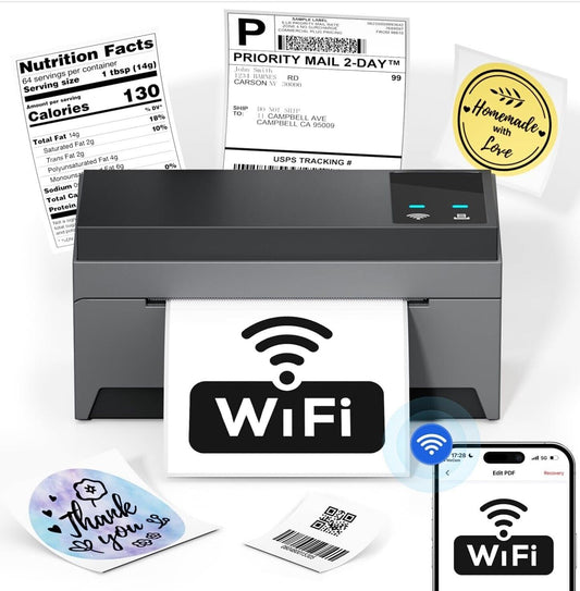 DHL Etikettendrucker, 249 WiFi Thermodrucker 4x6 Label Printer für Barcode, Vers