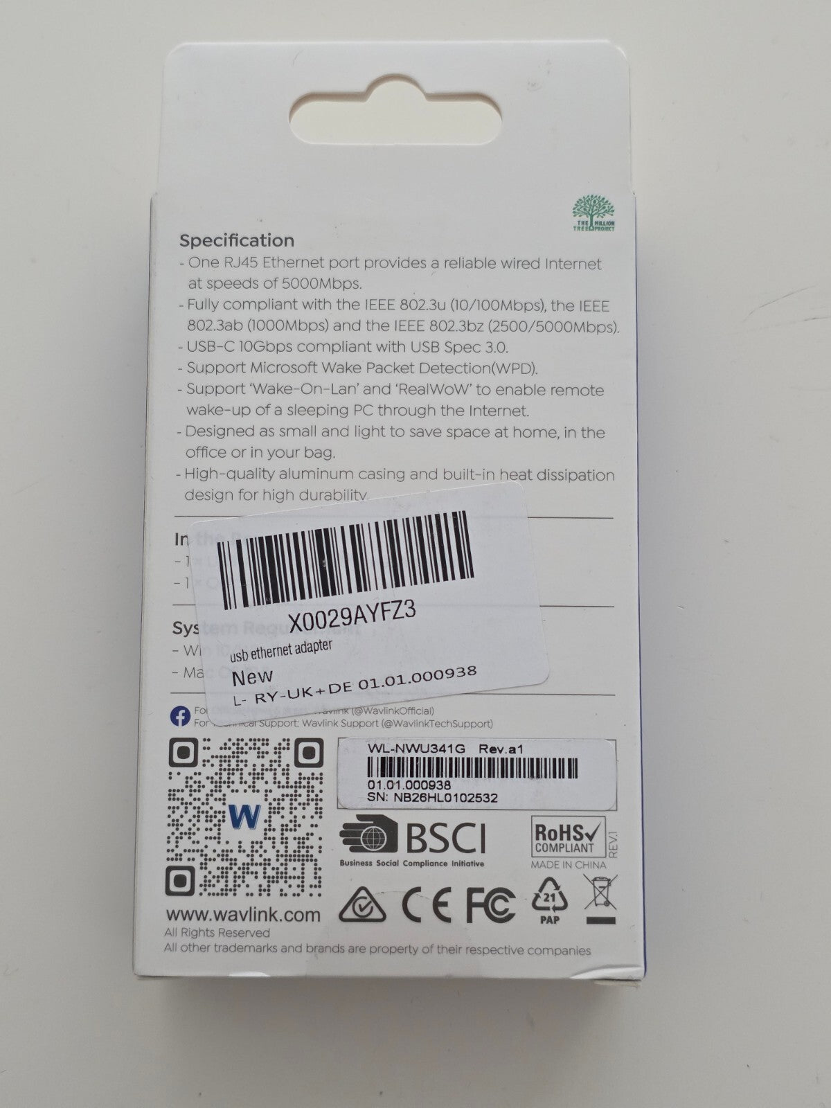 USB C LAN Adapter 5Gbit/s RJ45 Gigabit für MacBook iPad Windows