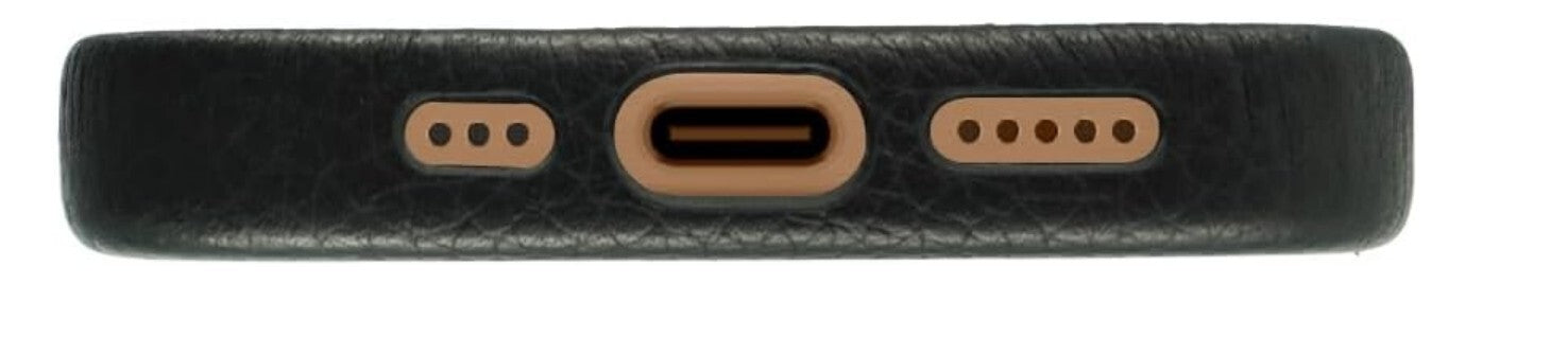 Echtleder Schutzhülle iPhone 16 Pro Max Magsafe Schwarz