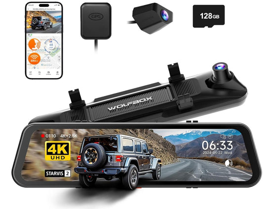 G900 PRO 4K Spiegel Dashcam 2.5K Rückkamera 128GB WiFi GPS