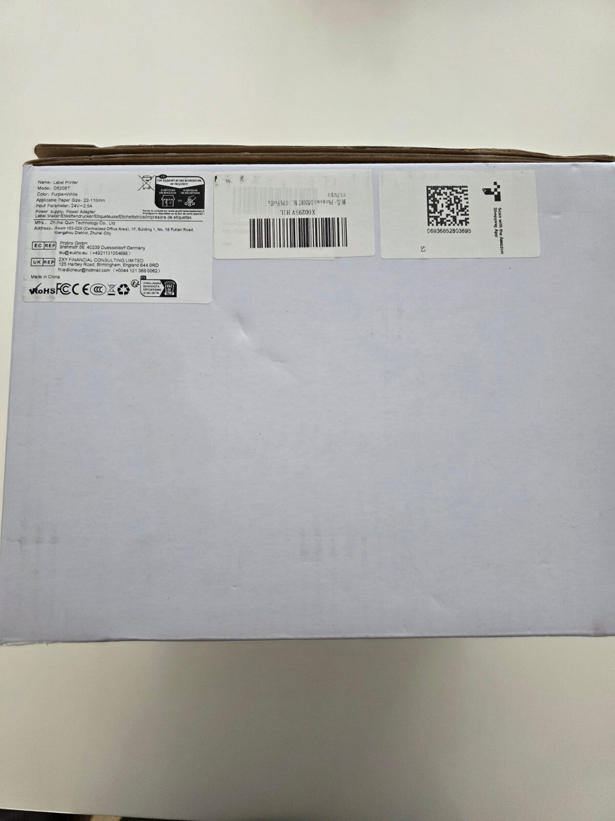 Phomemo D520BT Bluetooth Thermodrucker 4x6 Etiketten Lila DHL Amazon Shopify