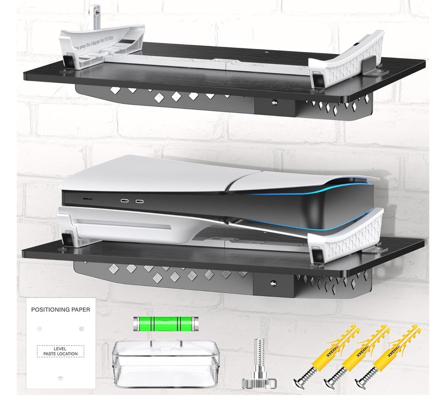 Wandhalterung PS5 Horizontal, PS5 Wandhalterung Horizontal für Playstation 5 Sli