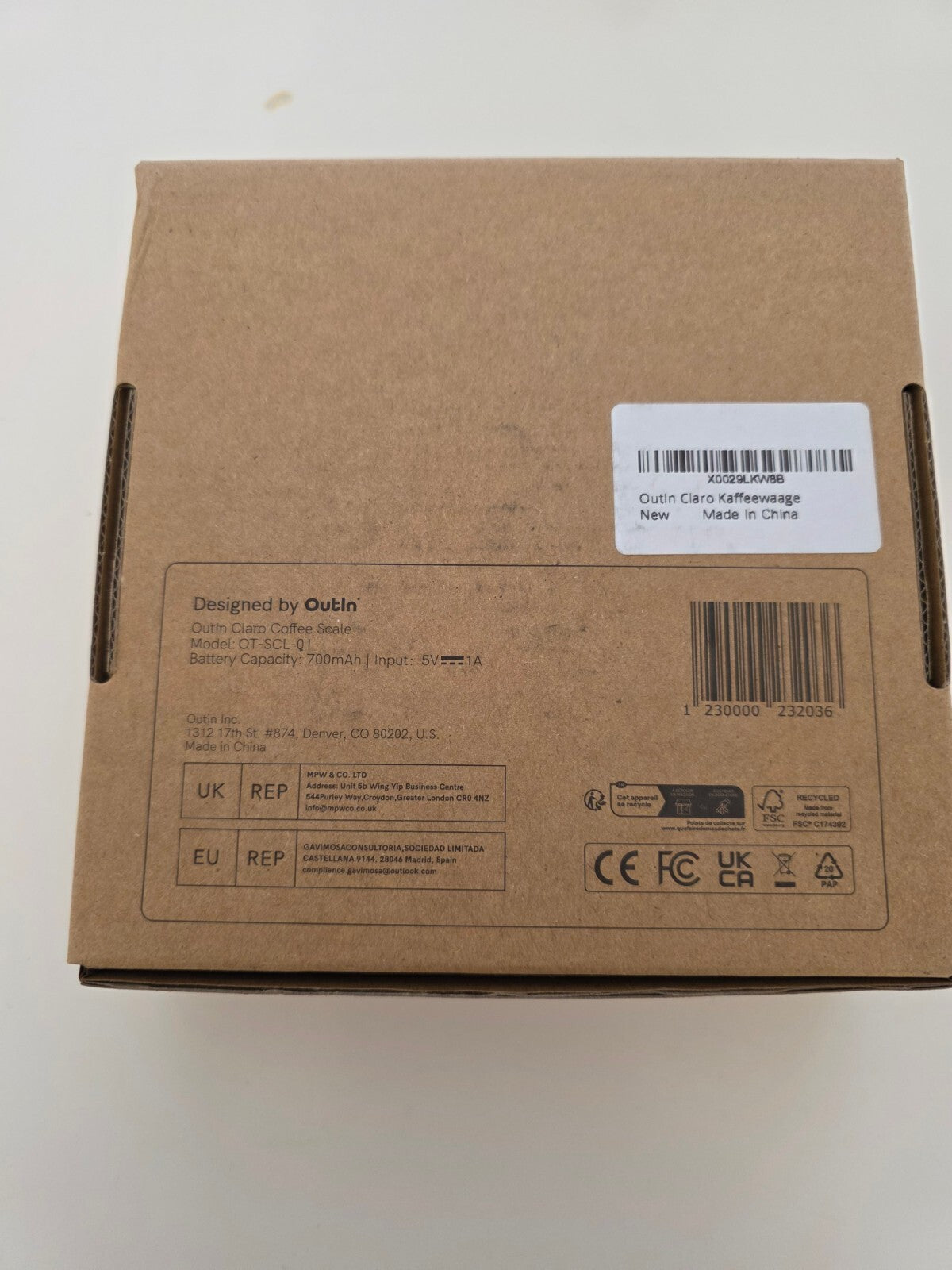 Kaffeewaage 2kg/0,1g Timer Espresso Pour-Over mit Schutztasche