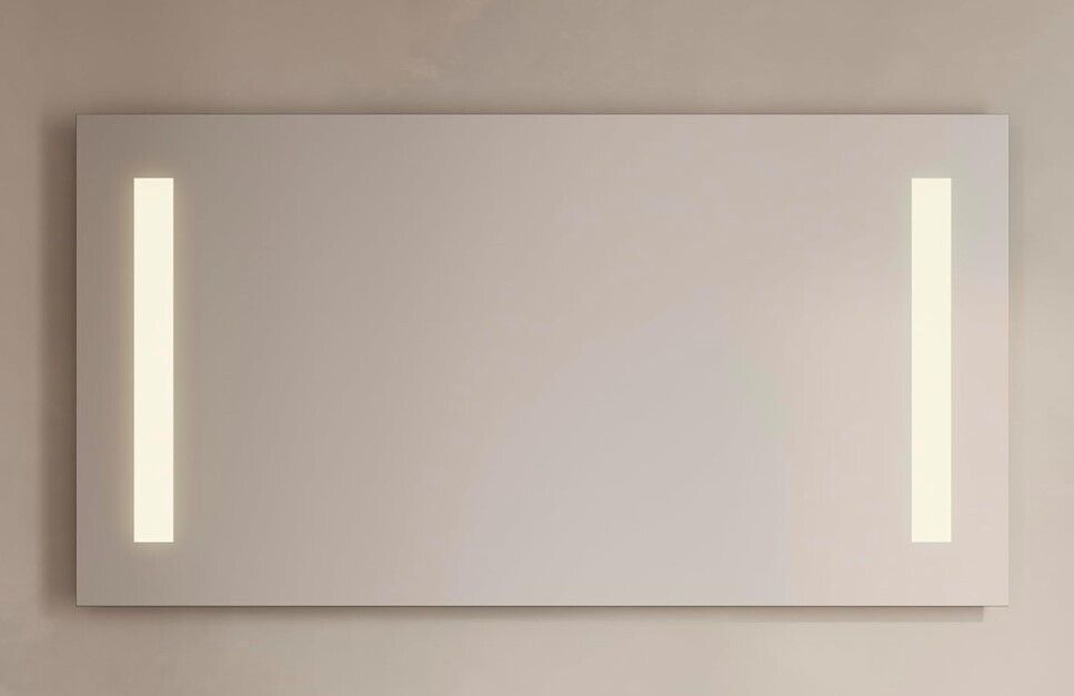 Quadratischer Spiegel mit Beleuchtung | Led Spiegel 120x65 cm | B