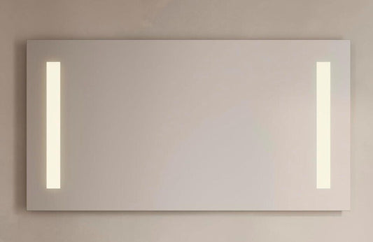 Quadratischer Spiegel mit Beleuchtung | Led Spiegel 120x65 cm | B