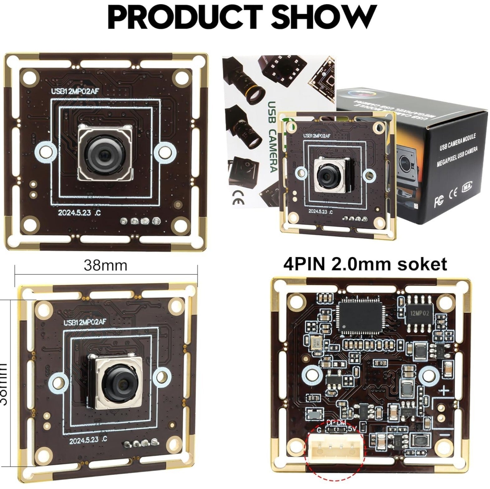 USB Kamera 12MP 4K 3000P 15fps Autofokus 65° Raspberry Pi
