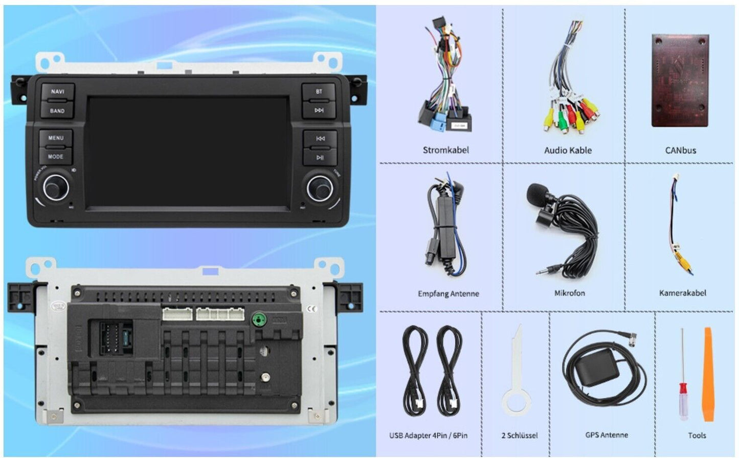 Autoradio für BMW E46 1999 2000 2001 2002 2003 2004, Android 12 2G+32G Radio mit