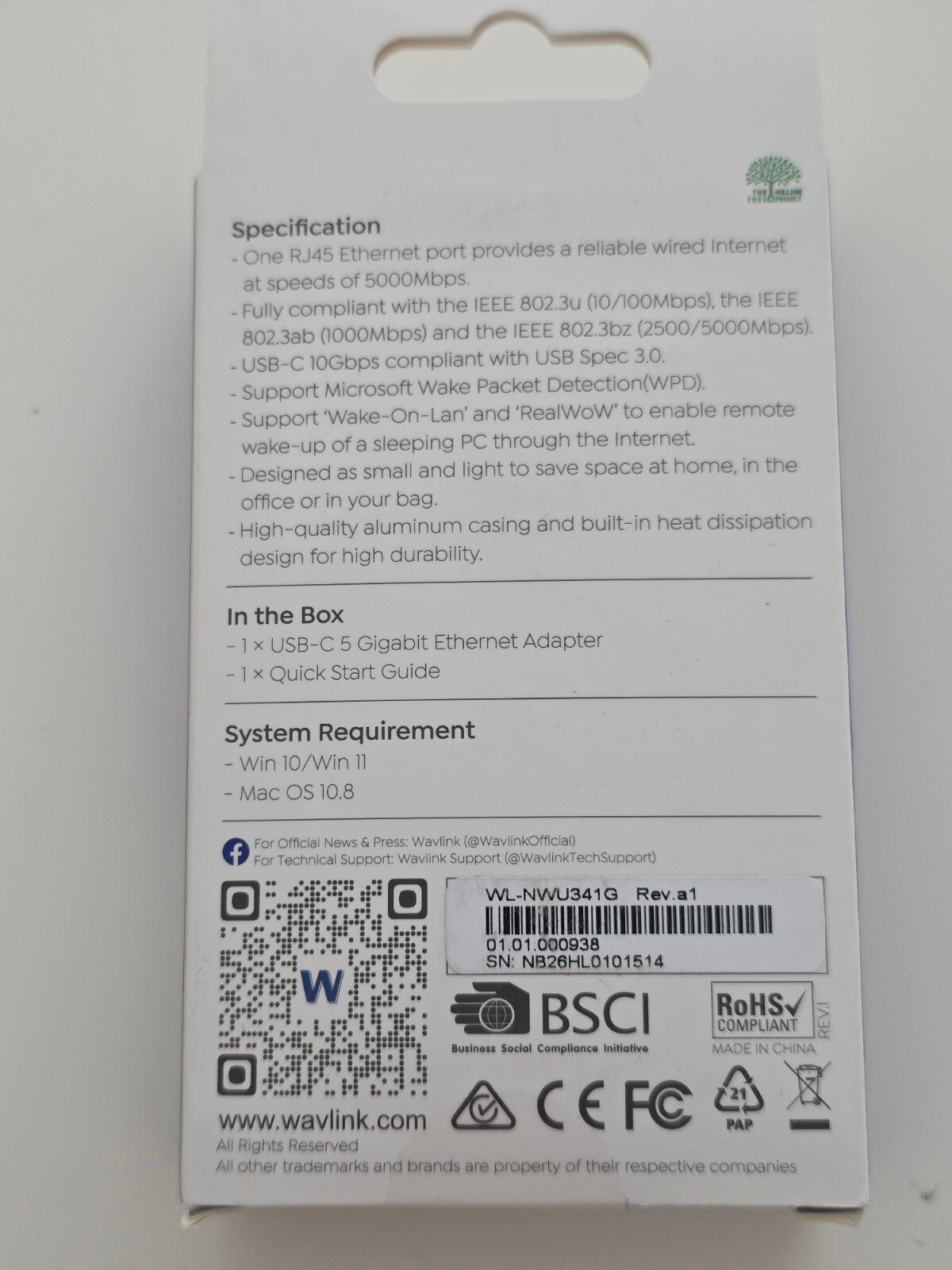 USB-C zu Ethernet Adapter 5Gbps RJ45 für MacBook/iPad Pro