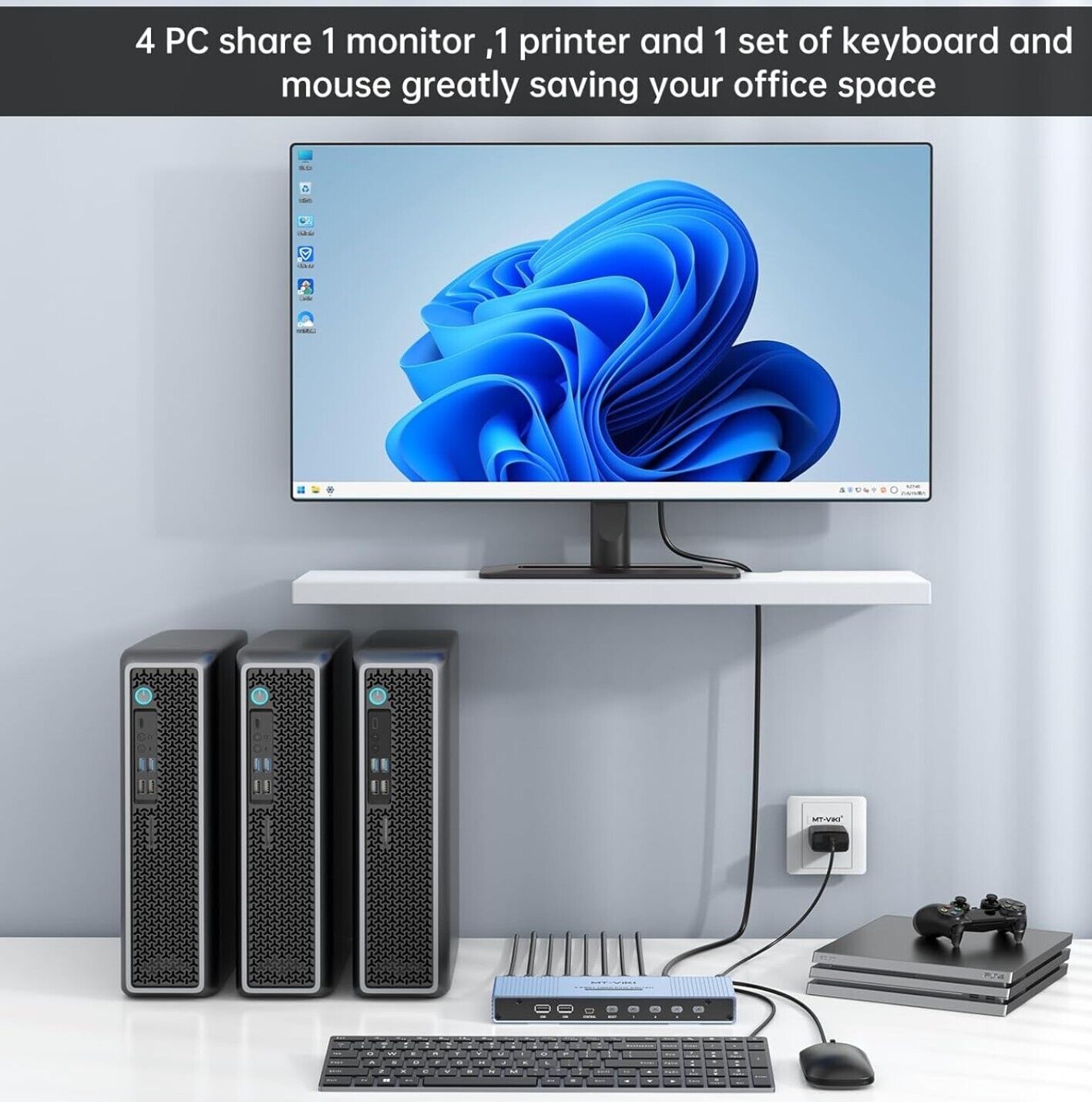 4K HDMI KVM Multiviewer 4x1 mit PIP POP 4K@30Hz Seamless Switching unterstützt