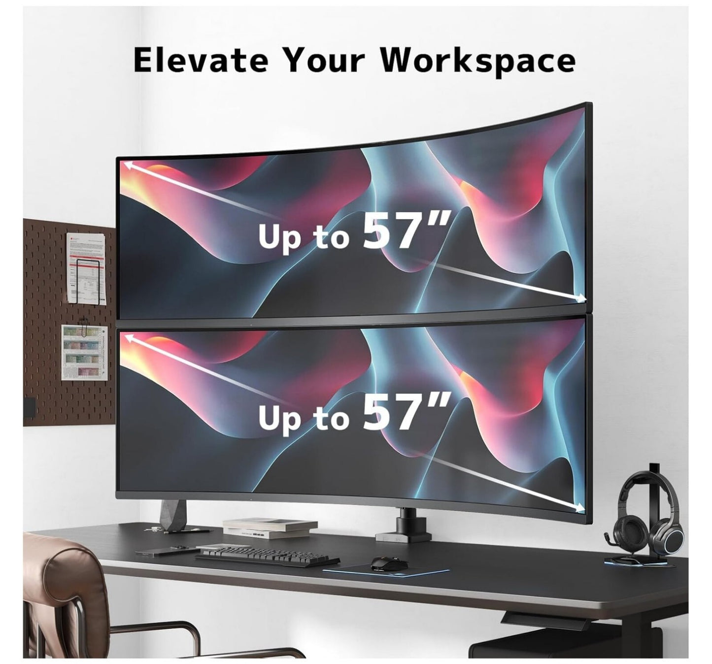 17-57" Monitor Halterung 2 Monitore 20kg VESA 75/100mm