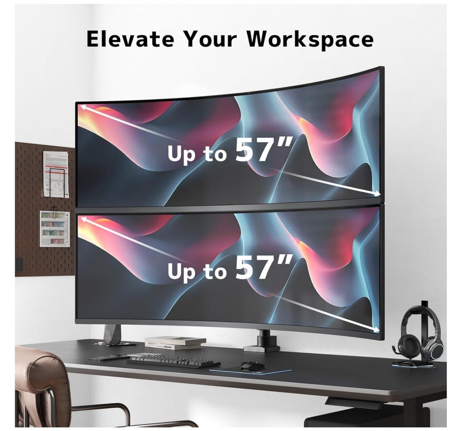 17-57" Monitor Halterung 2 Monitore 20kg VESA 75/100mm