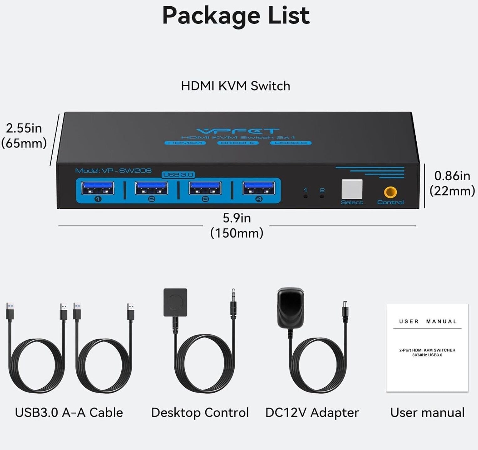 KVM Switch 8K@60Hz HDMI 2 PC 1 Monitore USB 3.0 KVM-Switches 4K@120Hz für 2 Comp