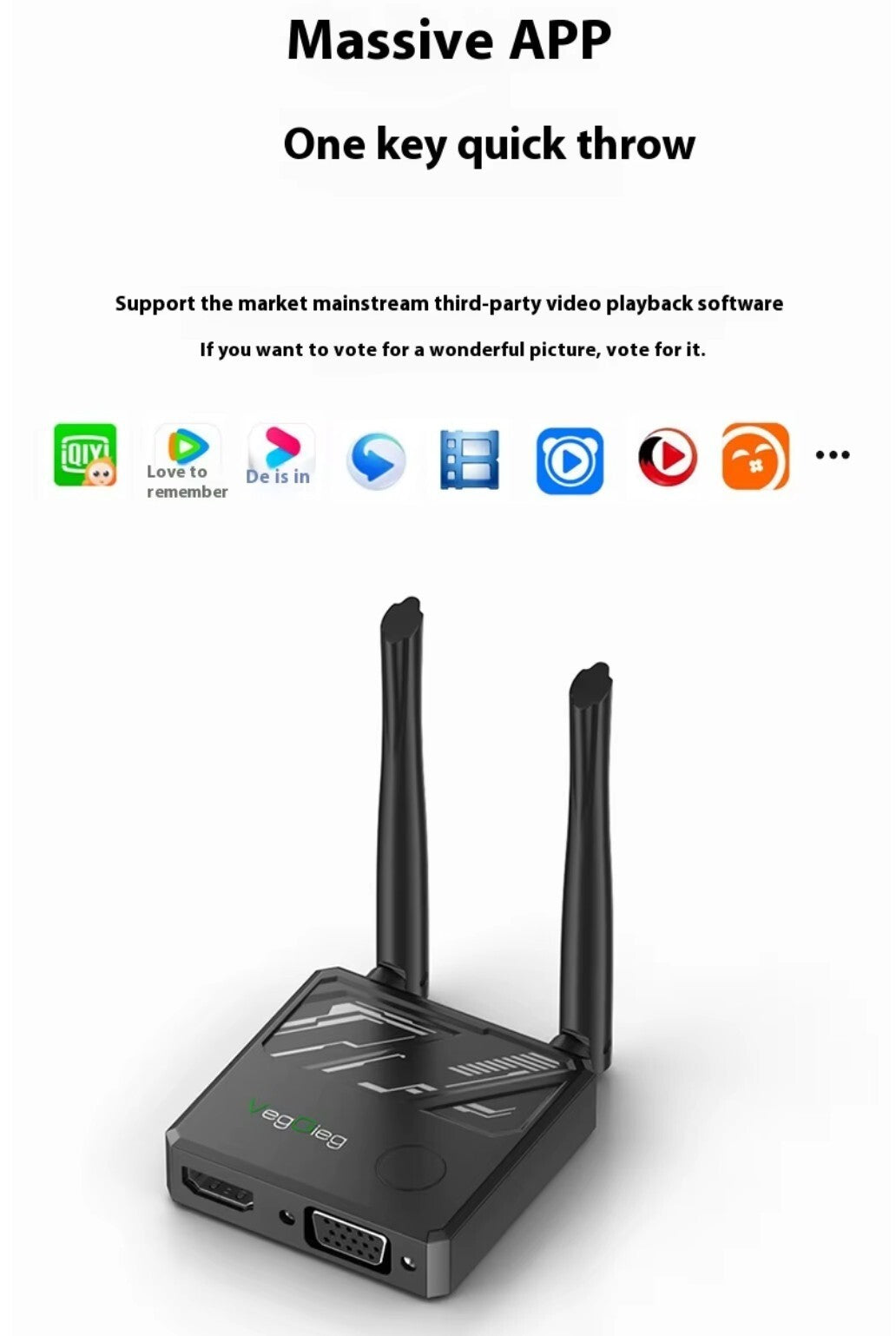 Wireless Screen Prover HDMI 4K 5G WiFi für Handy/Notebook/TV