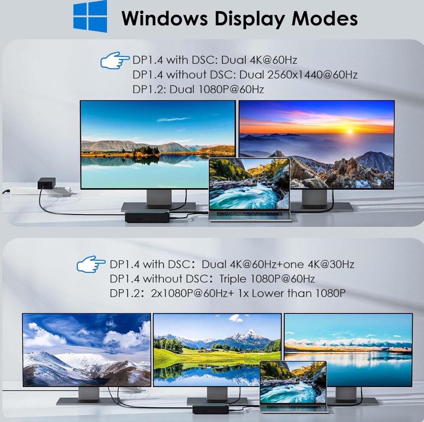 WAVLINK USB C Docking 3 Monitore, Laptop 5Gbps M.2 PC PCIe/SATA SSD-Gehäuse
