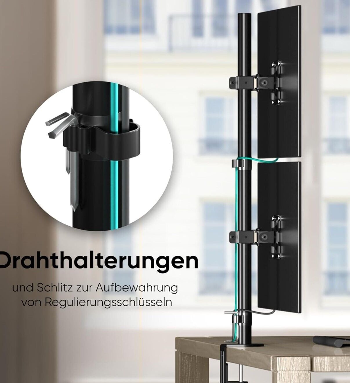 Dual Monitor Halterung für 13-34 Zoll Bildschirme bis 8 kg (x2), Doppel Monitorh