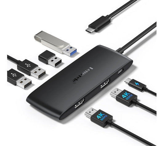 USB-C Hub 8in2 für MacBook M4/M3/M2/M1, 4K HDMI, Thunderbolt 3, SD/TF