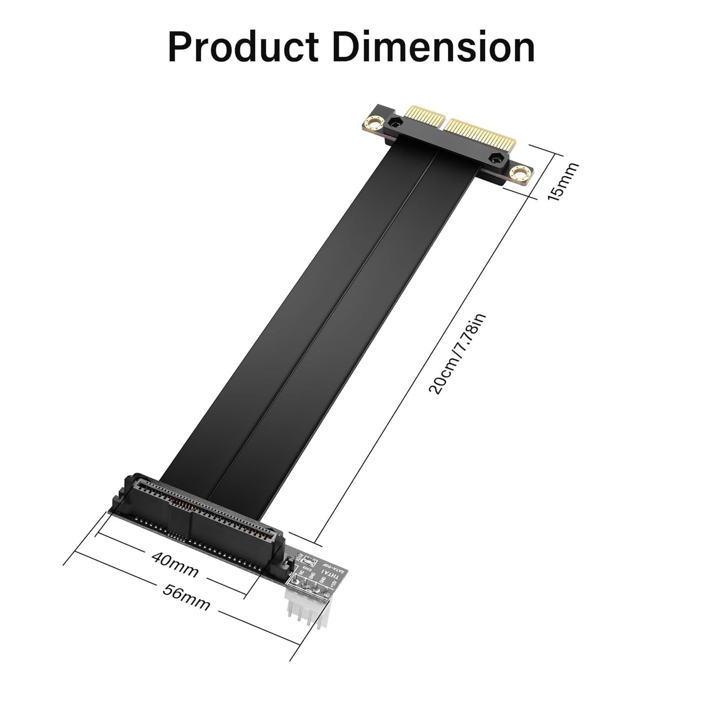 PCIe 3.0 X4 zu U.2 SFF-8639 Kabel 20cm 90° NVMe SSD