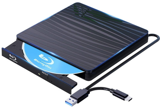 Externes Blu Ray Laufwerk 50G, Type-C & USB 3.0 HD 1080P  BD CD DVD ROM RW Blu-r
