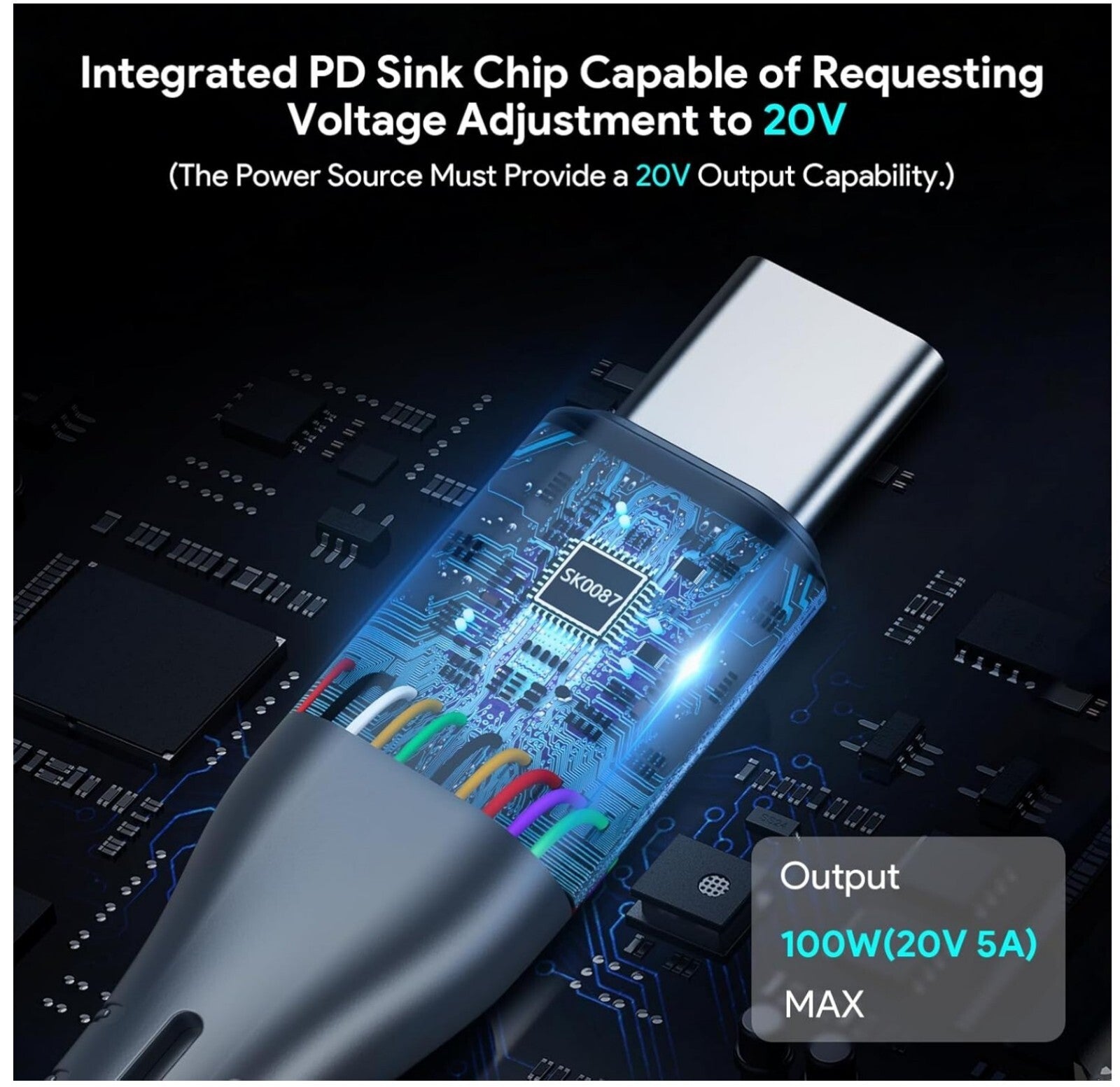 Starlink Mini USB-C zu DC Stromkabel 5M 100W PD Wasserdicht 18AWG