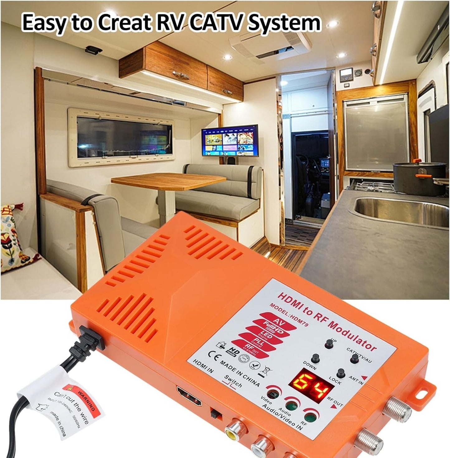 TV/AV zu RF Modulator HDMI RCA Koaxial UHF Konverter NTSC/PAL