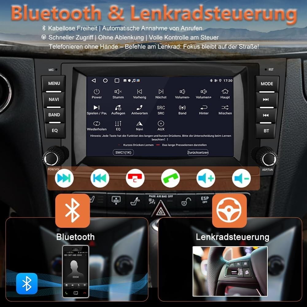 Android 13 Autoradio 8" für Mercedes E-Klasse W211 CLS W219 CarPlay