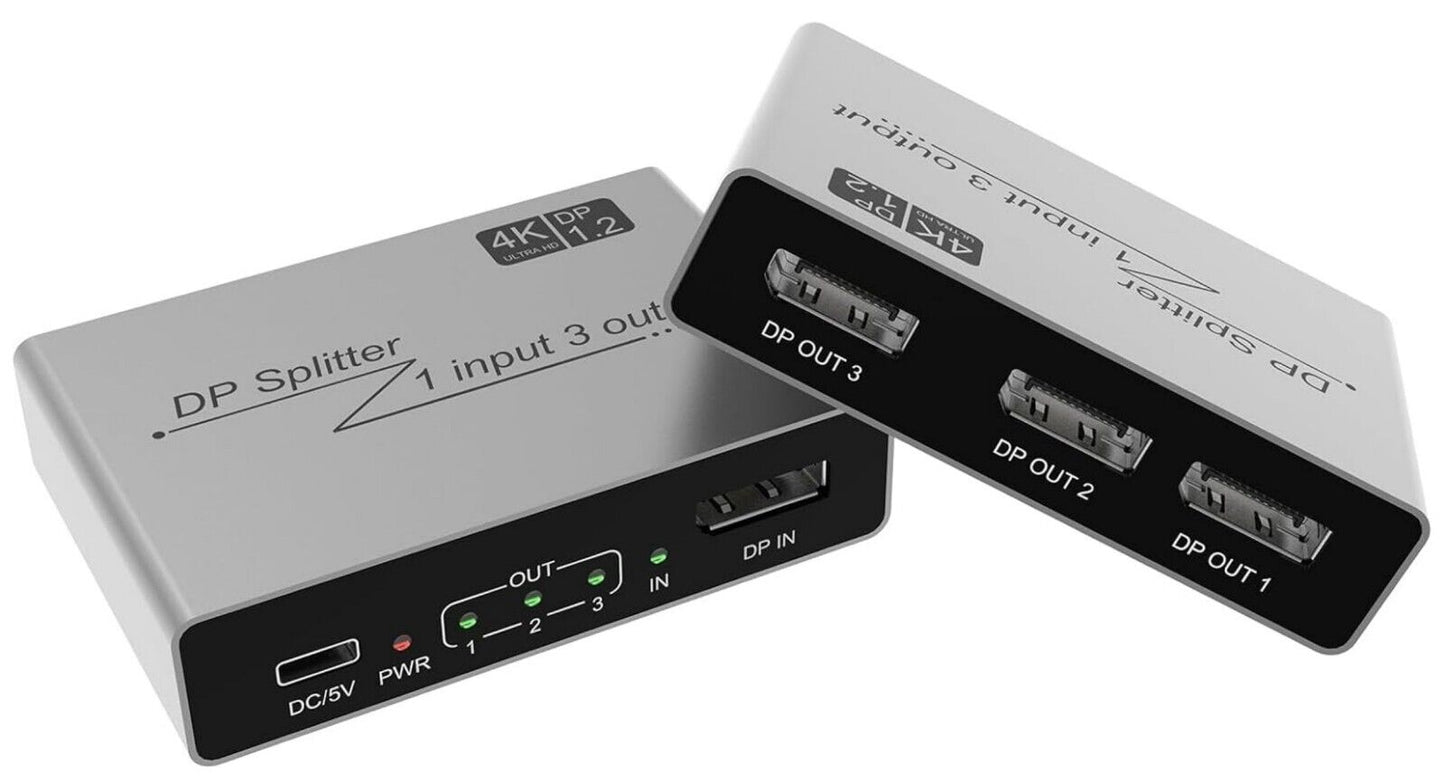 DisplayPort Splitter 1 zu 3 4K@144Hz HDR SST/MST Plug & Play
