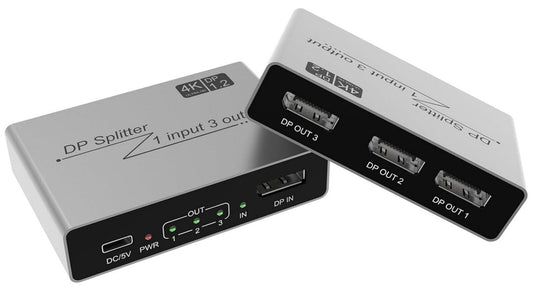 DisplayPort Splitter 1 zu 3 4K@144Hz HDR SST/MST Plug & Play
