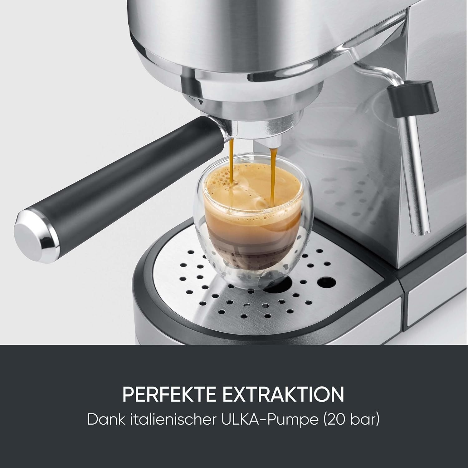 SEVERIN Newspresa Espressomaschine 20 Bar 1L Edelstahl KA 5997