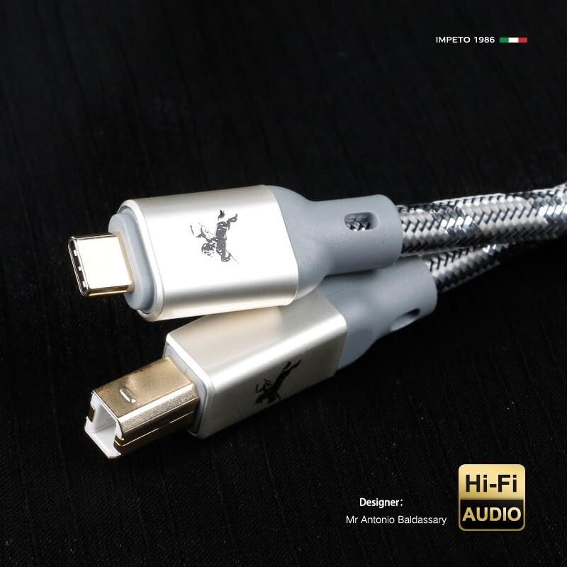 Audiophiles USB B auf USB C Kabel 1.5m 480Mbps DAC OTG Schwarz