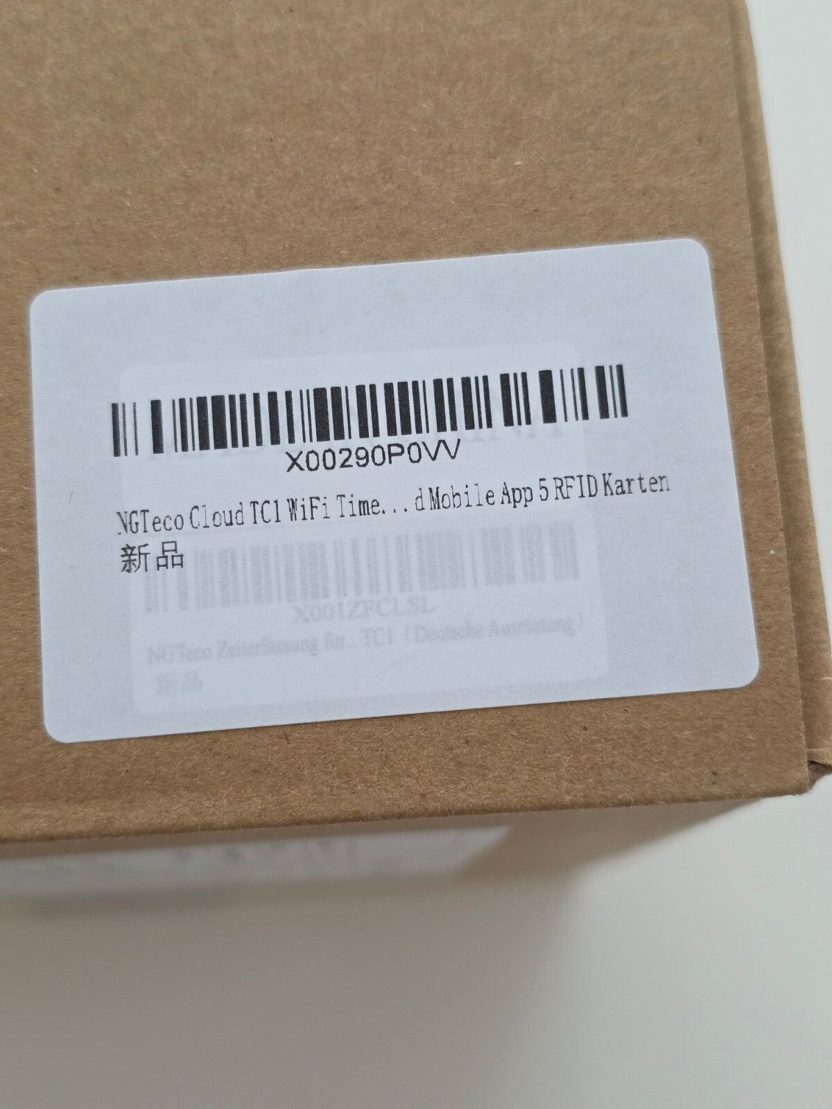 TC1 Cloud Stempeluhr WiFi Zeiterfassung + App, 5 RFID Karten