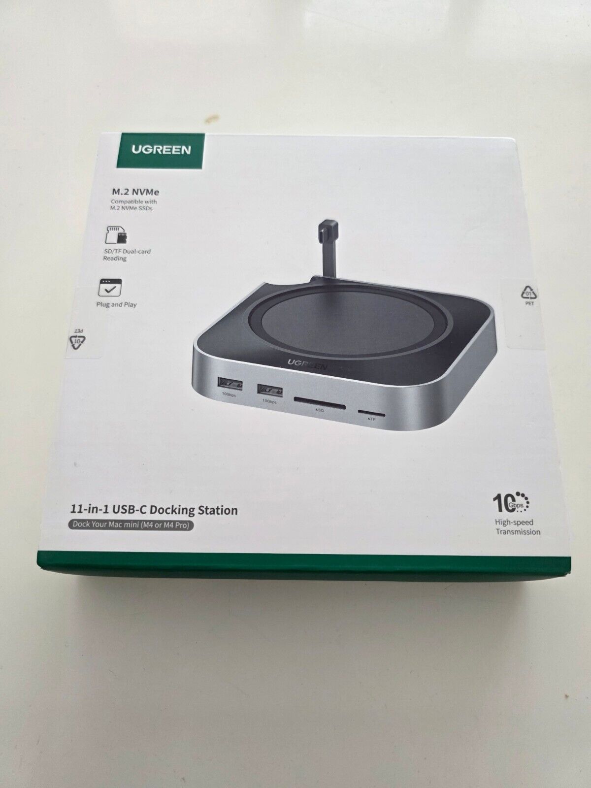 Mac Mini M4 Dock USB C Hub mit M.2 NVMe SSD 7 Ports Grau