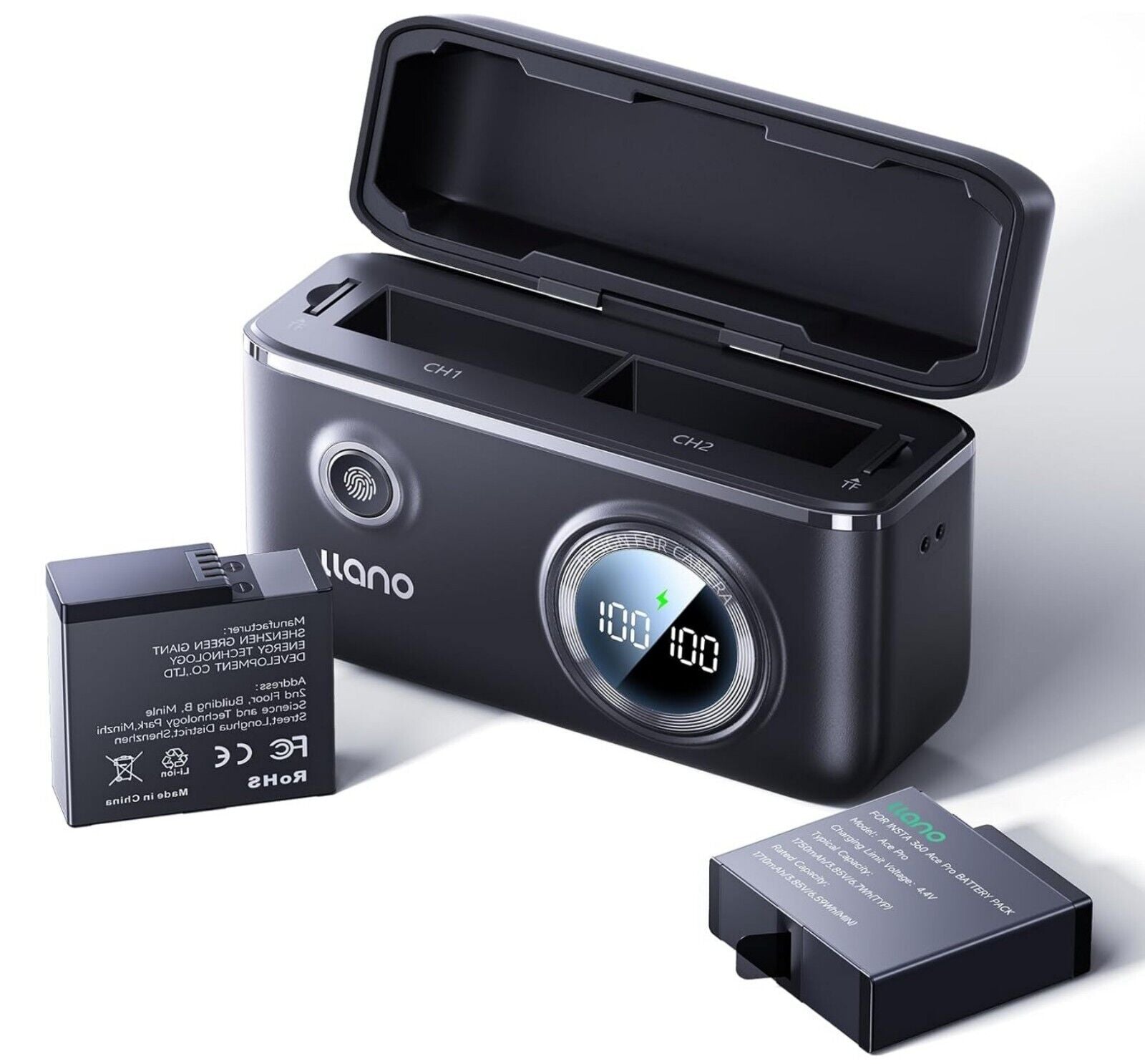 18W Ladegerät + 2x 1750mAh Akku für Insta360 Ace Pro