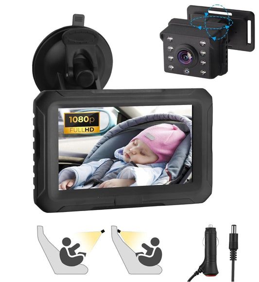 Rücksitzspiegel für Babys eSynic 1080P Baby Auto Kamera Baby Auto Spiegel 4,3''