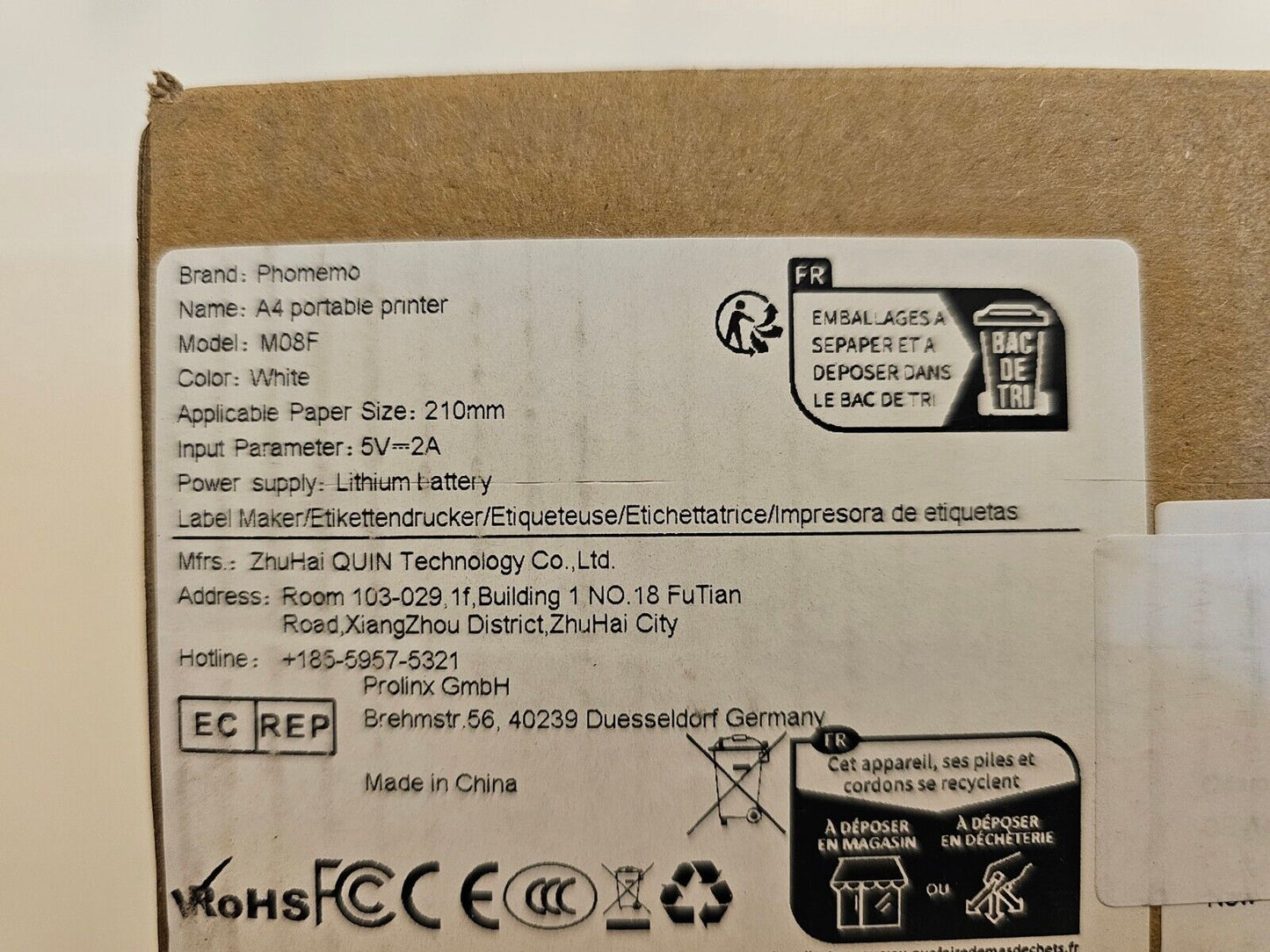 Phomemo M08F Mobiler Drucker A4 für Unterwegs Thermodrucker - Tragbarer Bluetoot