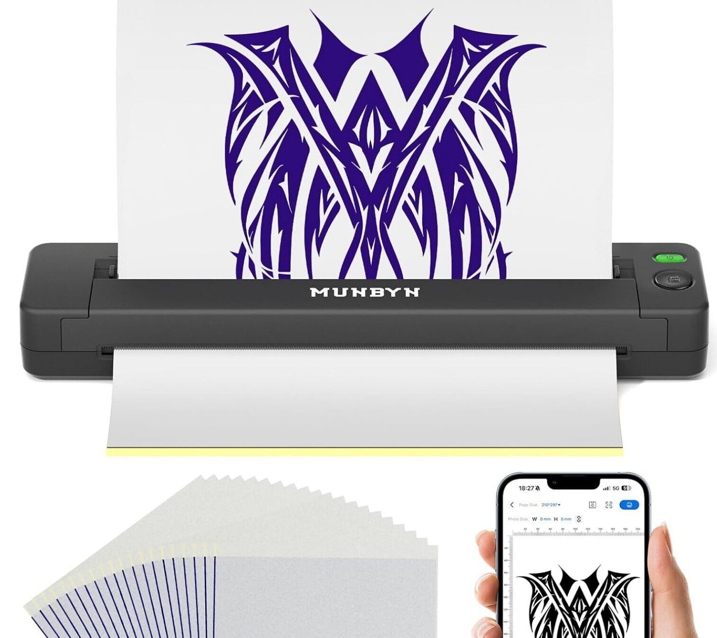 Tattoo Drucker 300 DPI Bluetooth Stencil Thermodrucker