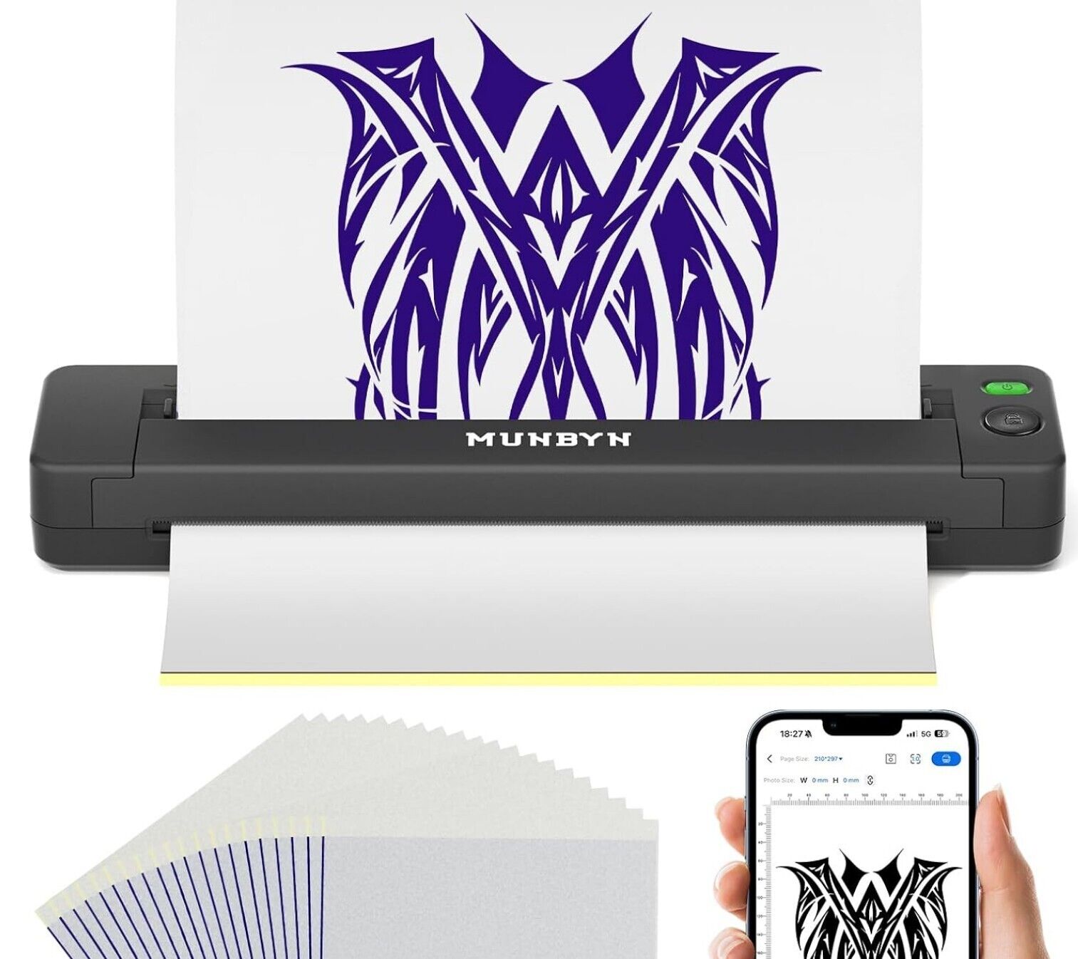 Tattoo Drucker 300 DPI Bluetooth Stencil Thermodrucker