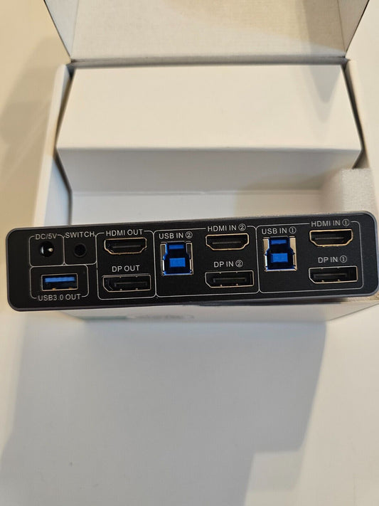 HDMI Displayport KVM Switch, 2 Computer 2 Monitore 4K@60Hz KVM Switcher Dual Mon
