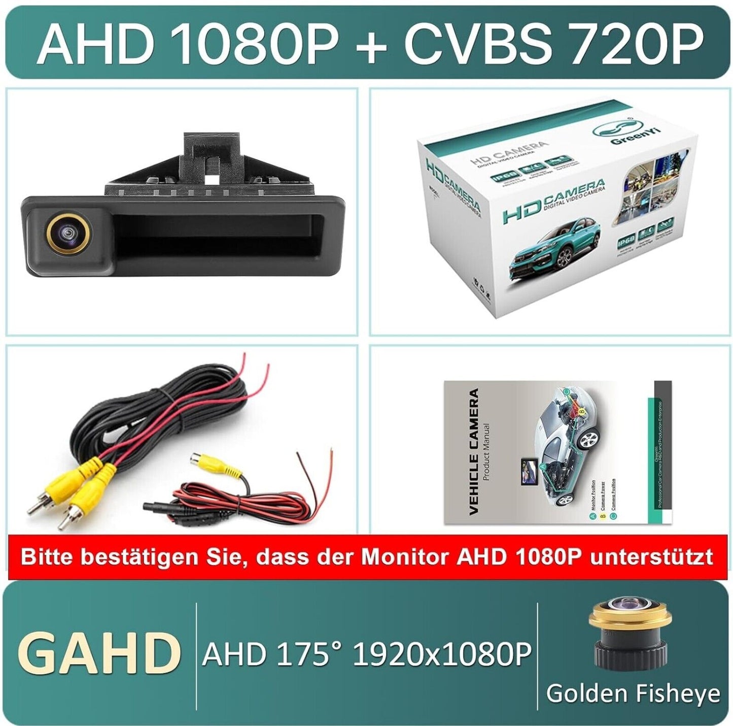 AHD 1080P Rückfahrkamera BMW 3er 5er X6 E39 E60 E90