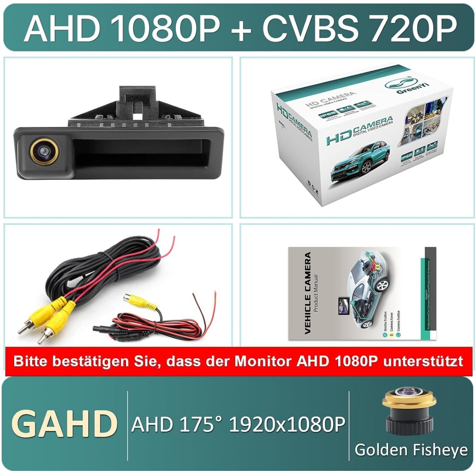 AHD 1080P Rückfahrkamera BMW 3er 5er X6 E39 E60 E90