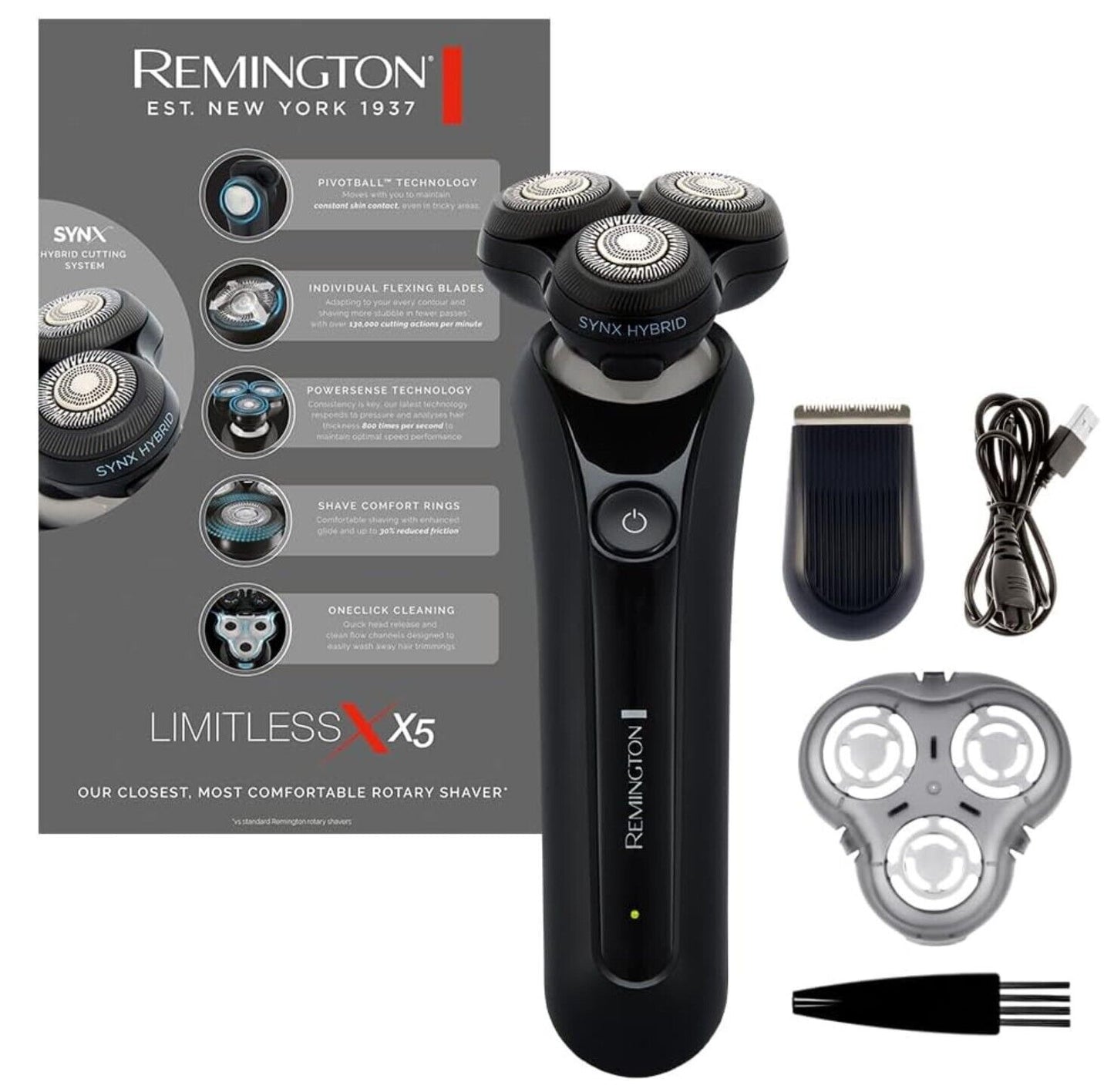 Remington Rasierer Herren Elektrisch [SynX Hybrid Schneidesystem: Rotation & Fol