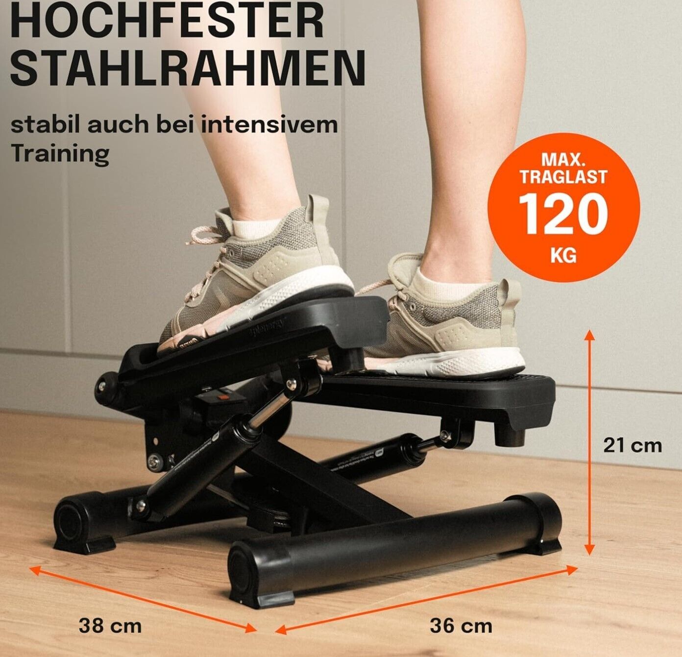 Stepper für Zuhause mit Power Ropes 120 kg, Twist Mini Steppermit Verstellbarer