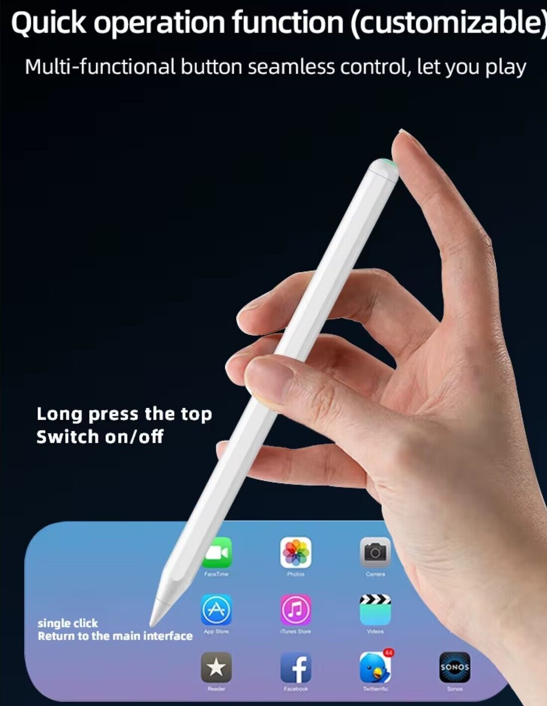 Ultra-sensitiver iPad Stylus mit Palm Repulsion für iPad Pro/Air/Mini