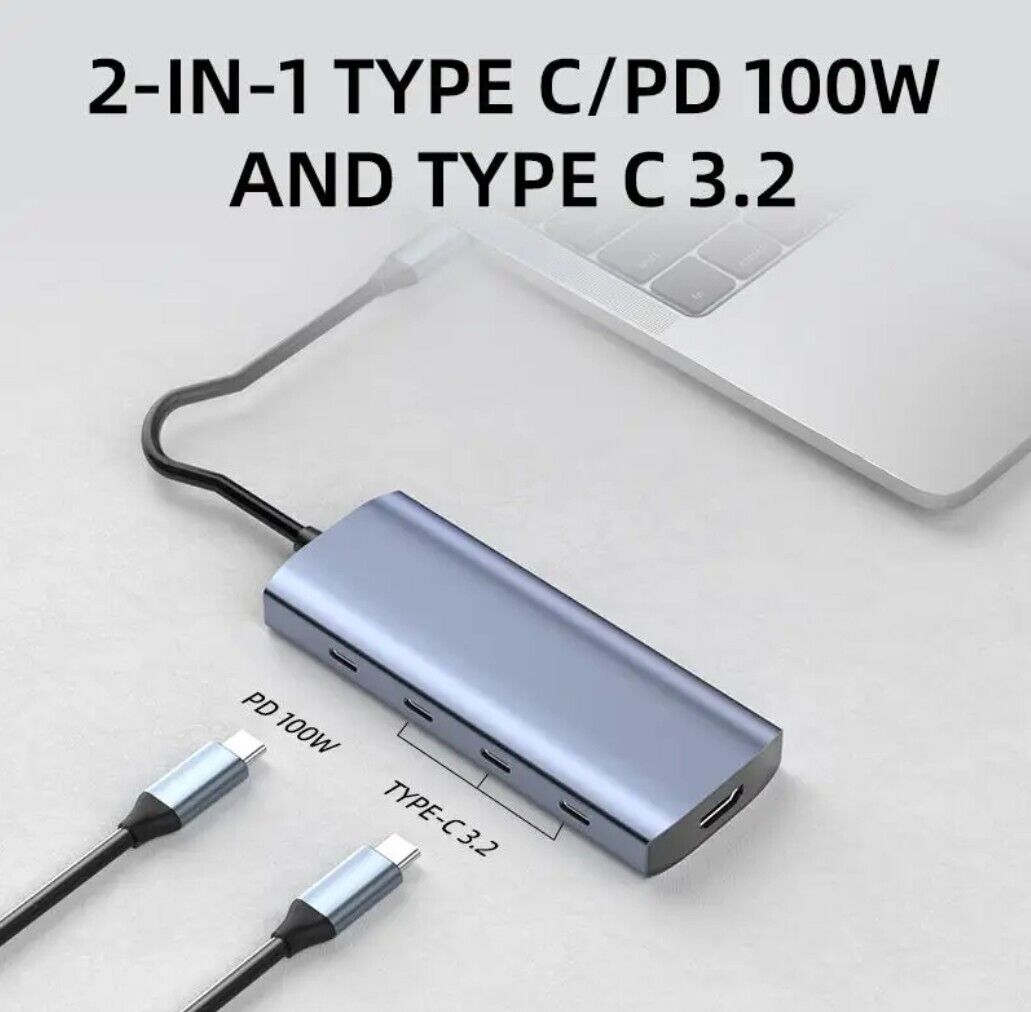 9-in-1 USB-C Hub 100W PD, 10Gbps USB 3.2, SD/TF 5Gbps, 2x USB-A, MacBook Adapter
