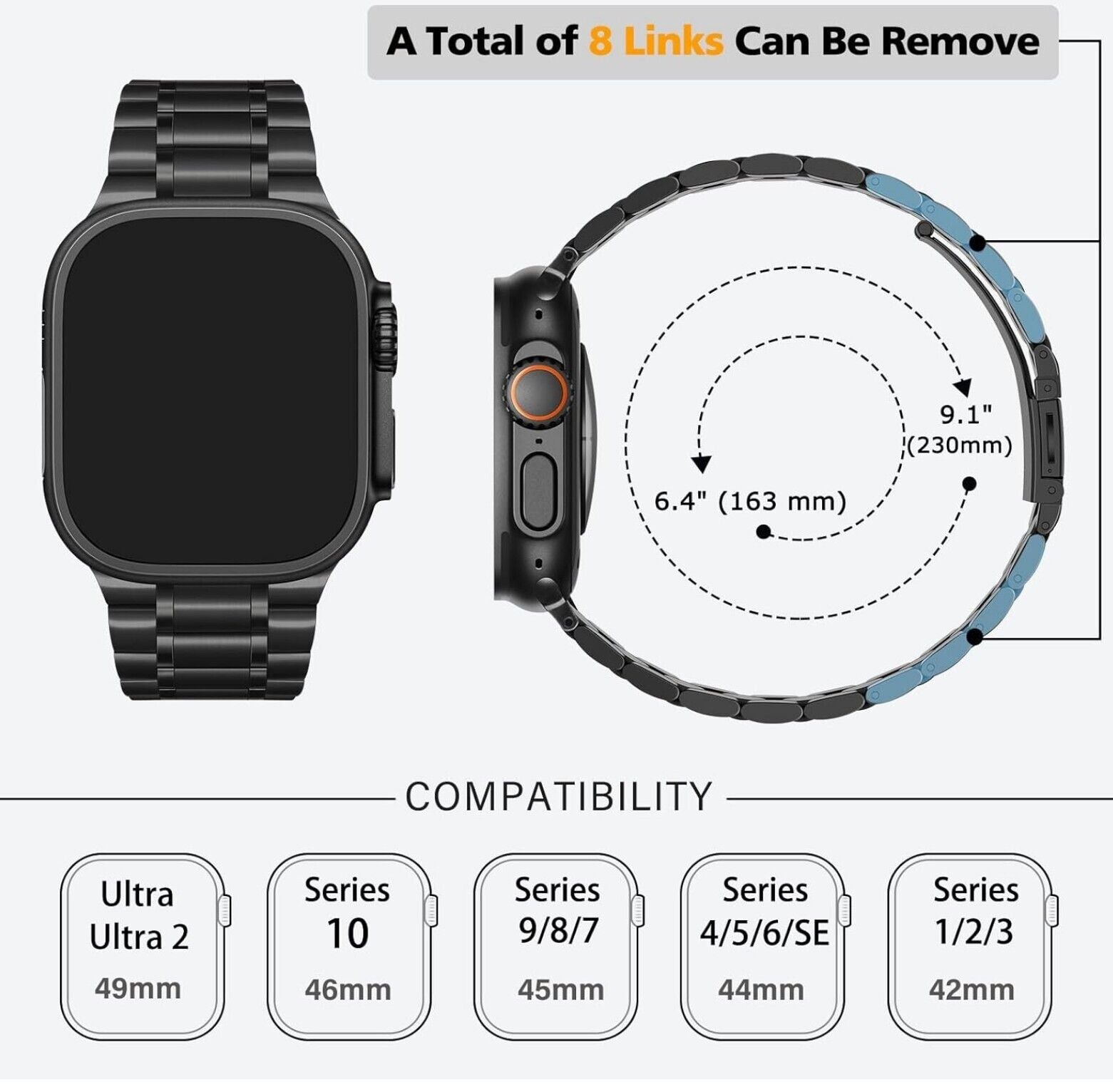 Metall Armband Apple Watch 49/46/45/44/42mm