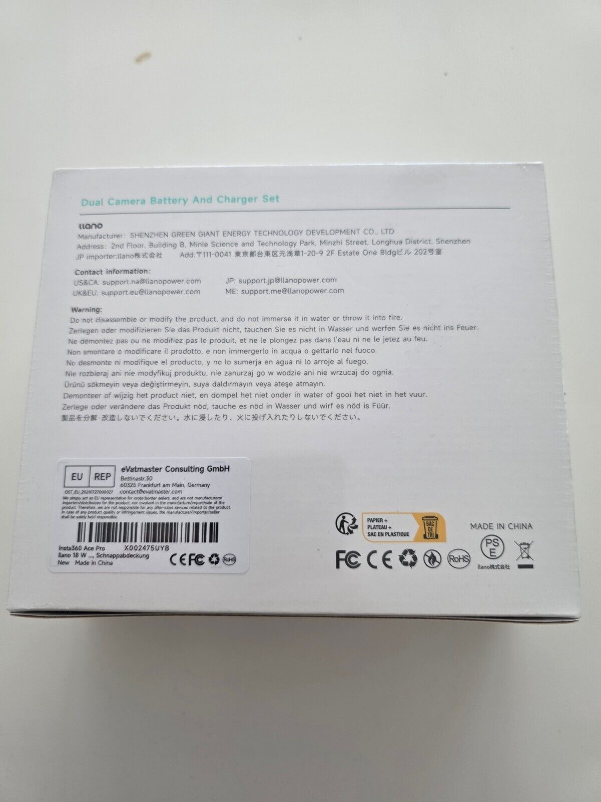 18W Ladegerät + 2x 1750mAh Akku für Insta360 Ace Pro