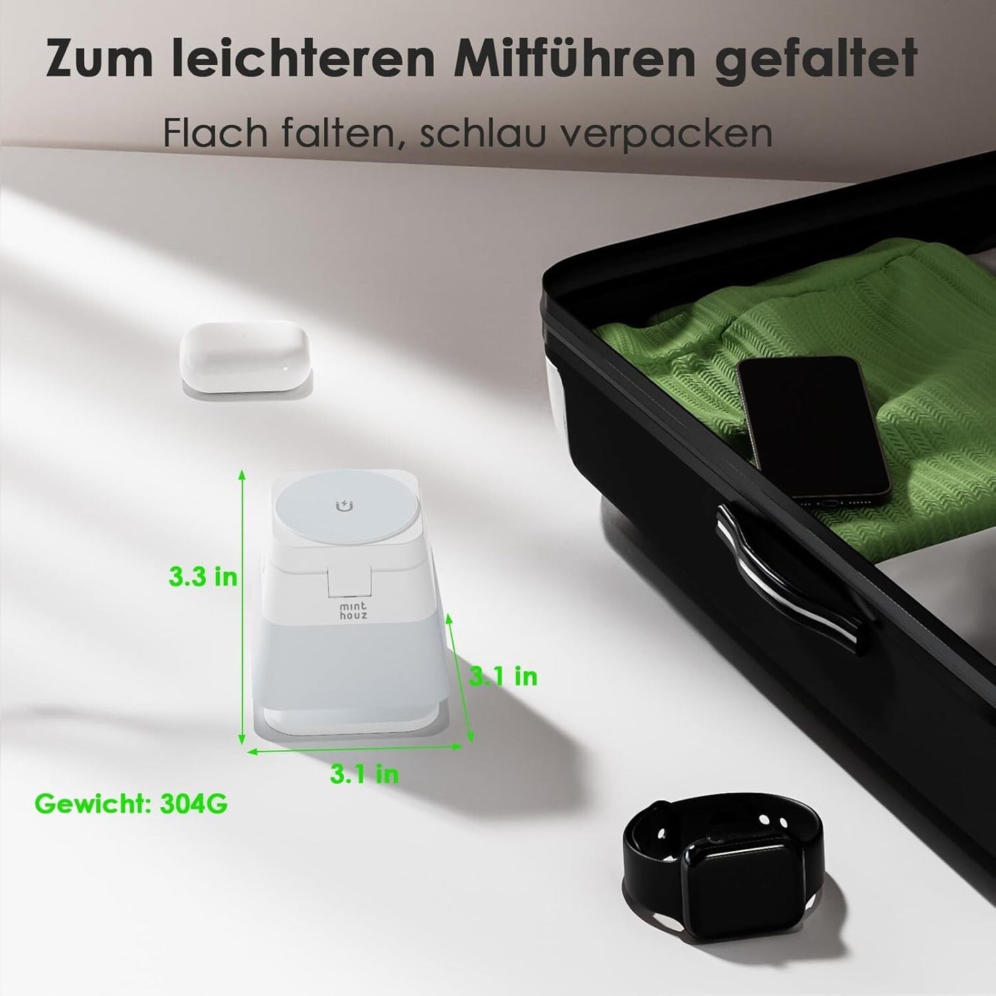 Kabelloses Ladegerät 15W RGB-Licht für iPhone/Watch/Pods