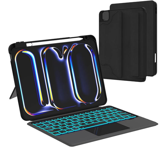 Tastaturhülle iPad Pro 11" M4 2024 QWERTZ Touchpad RGB Schwarz
