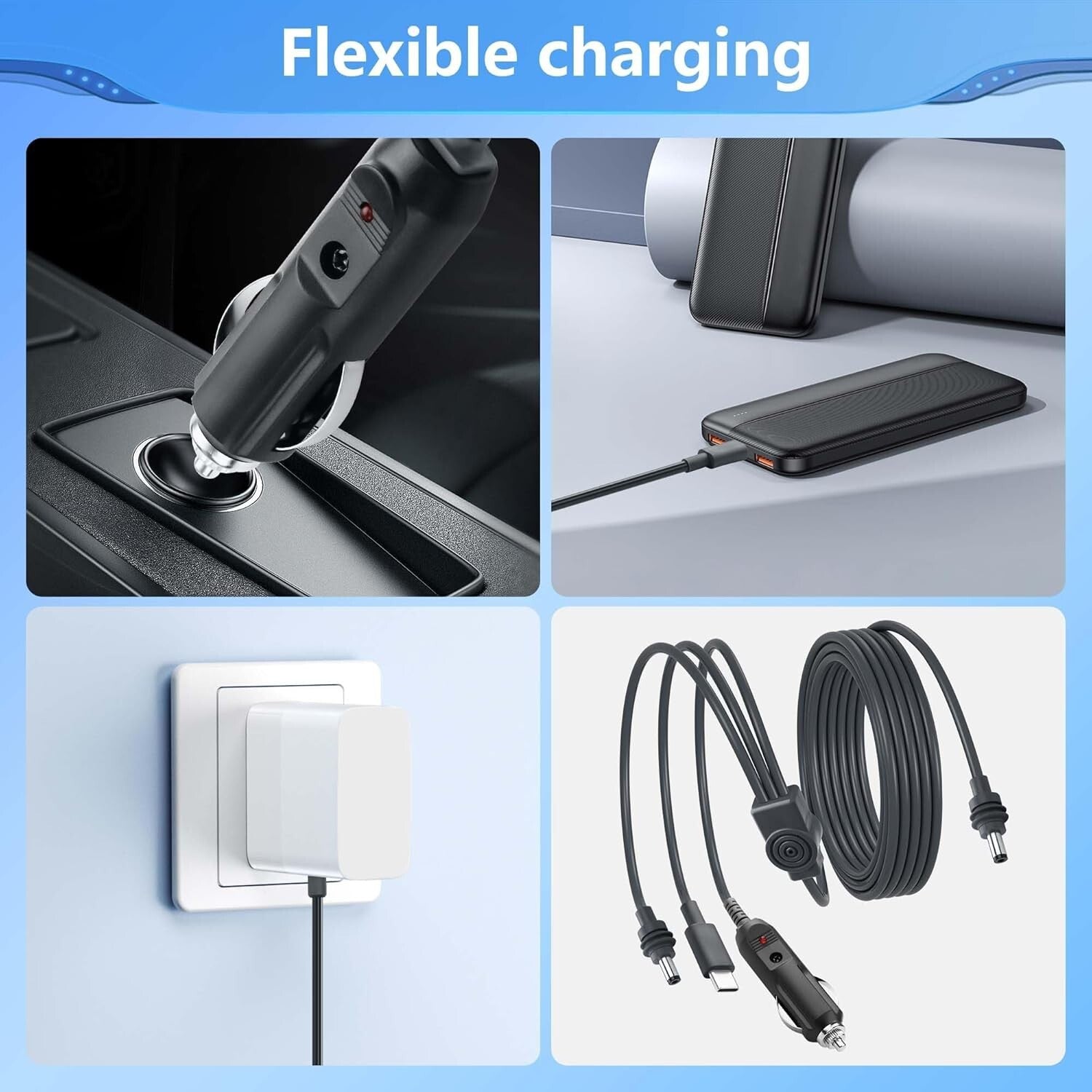 5m Starlink Mini 3-in-1 DC Stromkabel USB-C & Zigarettenanzünder IP68