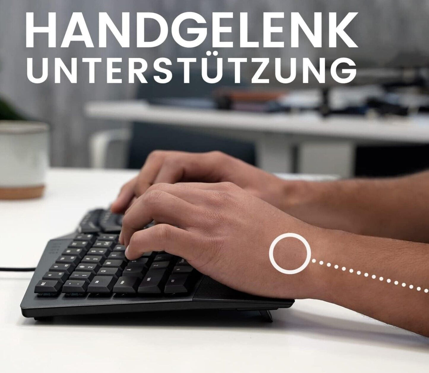 535BR Kabelgebundene ergonomische mechanische Tastatur – Flache Tasten