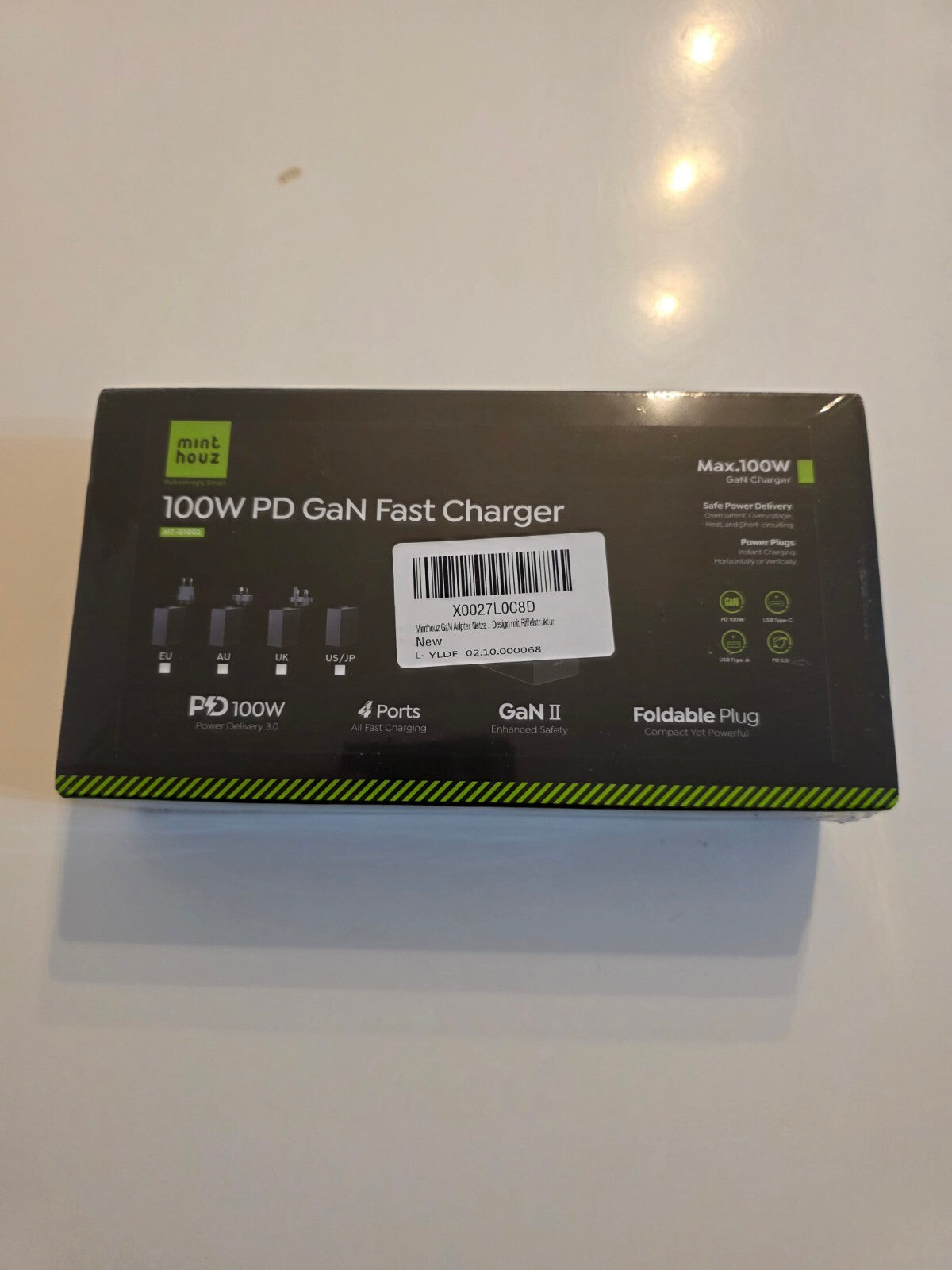100W USB-C GaN Ladegerät 4-Port Schnellladegerät Schwarz